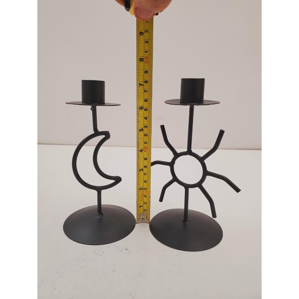 Celestial candlestick Metal star and moon candle holder Vintage altar decor Gift - Picture 8 of 10